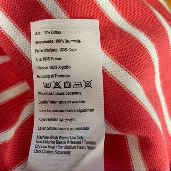 Joules Sienna Dress size 6 Stripe T-Shirt Jersey Flare Sleeves coral striped - Picture 6 of 8